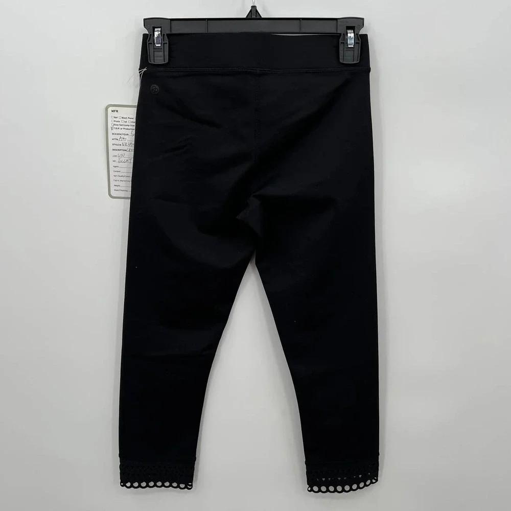 Z by Zella Women's Cross The Line Laser Crop Leggings in Black Size Small - Picture 2 of 3